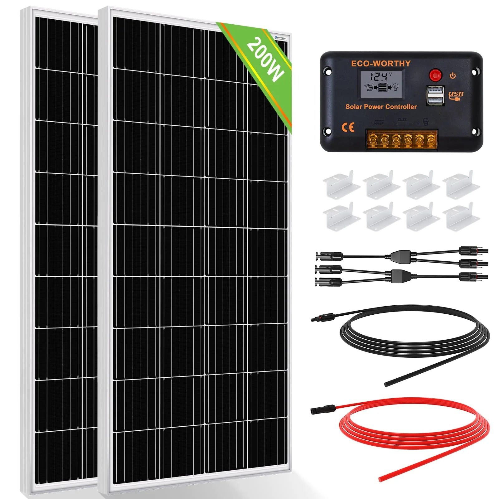 Eco-Worthy 200W 12V 24V Solar Panel Kit
