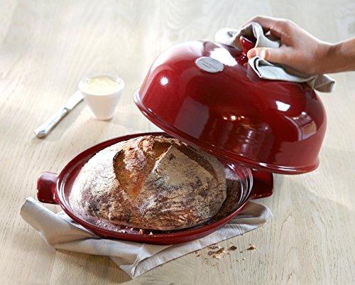 Emile Henry France Ceramic Bread Cloche (Burgundy)