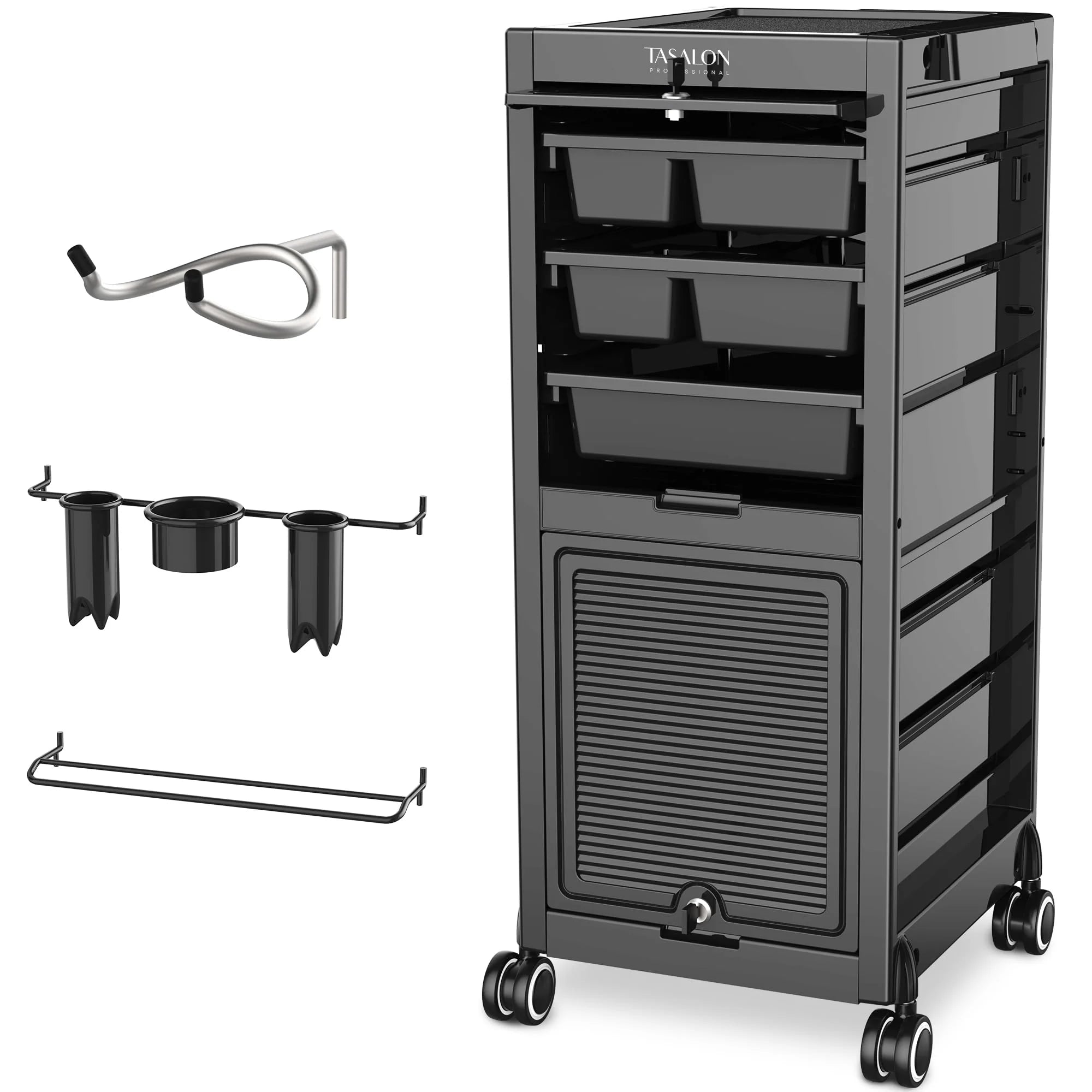 Lockable Salon Trolley Cart with 6 Drawers