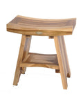 EcoDecors 18-Inch Natural Teak Wood Shower Bench