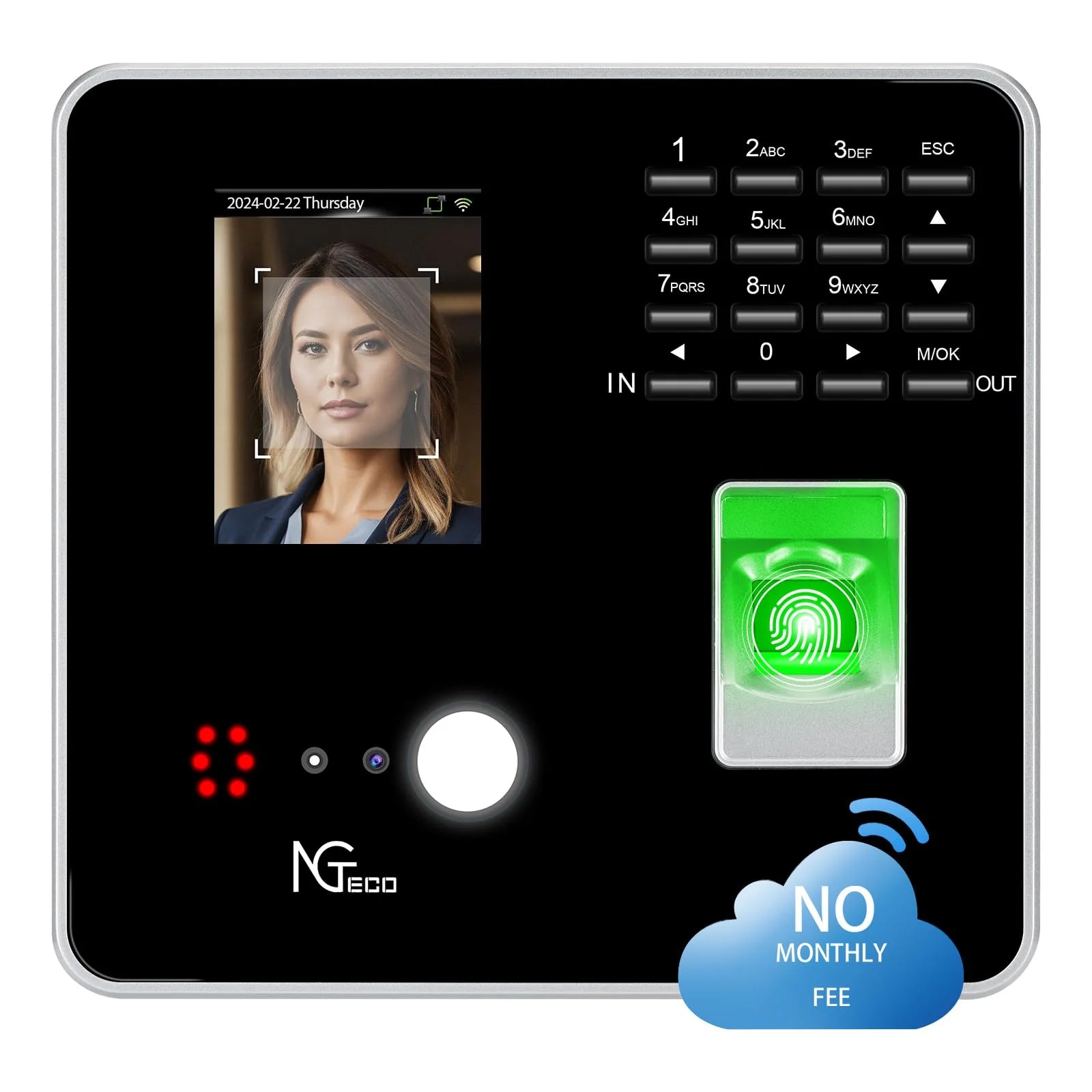 Cloud Time Clock WiFi with Face Finger Scan