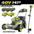 Ryobi 40V HP Brushless 21-Inch Self-Propelled Lawn Mower and Trimmer Set