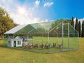 Metal Chicken Coop for 20 Chickens Large Chicken Runs with Cover